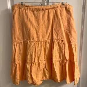 GAP Orange Midi Ruffle Skirt